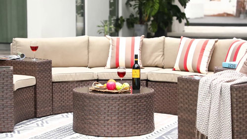 Rattan corner 2024 sofa wayfair